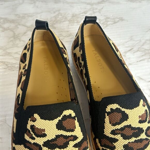 Talbots Womens Brittany Leopard Print Knit Sneakers Shoes Size 9.5 M slip on - Picture 8 of 9